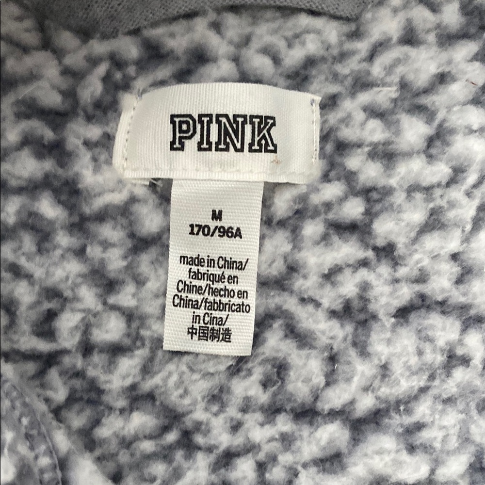 PINK Victoria's Secret Gray Sherpa Zip-Up Onesie - Picture 6 of 6